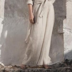 Arje Pleated Pull On Pants Cream L